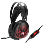Marvo HG9049 USB 7.1 Surround Advanced Backlit Gaming Headset, Black-Adjustable Mic boom