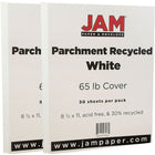 JAM Paper Parchment Cardstock, 8.5 x 11, 65lb White Recycled, 2 packs of 50 (171114g)-White parchment