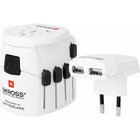 SKROSS World Pro Travel Adapter - White-Safely enables the use of powerful devices such as laptops or hairdryers