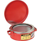 Justrite Bench Cans, 13 1/2" x 6", 9Lb-Spring-loaded, perforated plated steel dasher plate