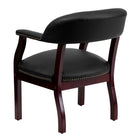 Flash Furniture Black Top Grain Leather Conference Chair with Accent Nail Trim-Open Back Design