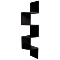 nexxt Provo 57" x 12" Corner Shelf with 4 Shelves, Black-Corner mounted accent shelf