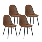 FurnitureR - Chaise de salle à manger, brun, suède Charlton, paq./4-Chaise de salle à manger
