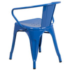 Flash Furniture Chaise pour intérieur / extérieur en métal bleu avec appuis-bras-Appuis-Bras intégrés
