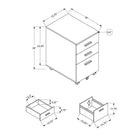 Monarch Specialties 7781 3-Drawer Filing Cabinet - Black -Assembly required: Illustrated instructions and all hardware are provided for convenience (additional tools may be needed)