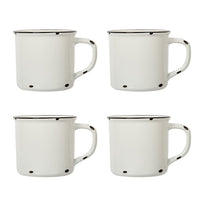 CTG Brands Ceramic Enamel Look Mug Set, White, 4 Pack-Packaging: includes 4 mugs in total, complete the set