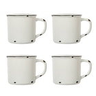 CTG Brands – Ensemble de tasses en céramique d'allure émail, blanc, paq./4-Emballage : ensemble de 4 tasses