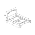 Monarch Specialties 5936Q Queen Size Bed - Grey Linen With Chrome Trim-Requires a standard queen sized box spring and mattress (not included)