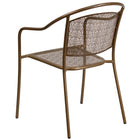 Flash Furniture Gold Indoor-Outdoor Steel Patio Arm Chair with Round Back-Integrated Arms