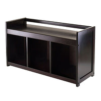 Winsome Addison Storage Bench with 3-Sections, Espresso-Addison bench with cubby style storage