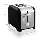 Kenmore 2-Slice Toaster - Black and Silver Stainless Steel-Contemporary stainless steel design