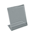 Azar Displays 7" x 5" Vertical Slanted L-Shape Acrylic Sign Holder, Clear, 10 Pack (112722)-Perfect for marketing/advertising materials