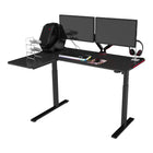 TygerClaw 28"W L-Shape Gaming Sit-Stand Desk - Black-Prioritize your health with smooth, ergonomic transitions between heights
