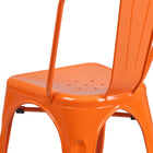 Flash Furniture Commercial Grade Orange Metal Indoor-Outdoor Stackable Chair-Orange Powder Coated Frame Finish