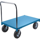 Heavy-duty Platform Trucks, 10" Full Pneumatic Casters, Caster Placement, Standard Corner, Platform Size", 30 X 48-Deck - Steel Deck