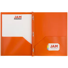 JAM Paper Plastic POP Two Pocket Clasp School Folders with Prong Clip Fasteners, Orange, 96 Pack (382ECORD)-Usage: Folders are perfect for helping you stay organized at school, the office, home, or on the go