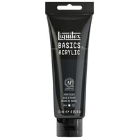 Liquitex Basics Acrylic Paint 1046244, Ivory Black, 118 mL Tube-Formulated with fine art pigments artist can depend on.