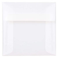 JAM Paper 5 x 5 Square Envelopes, Clear Translucent Vellum, 50 Pack (31032I)-Clear translucent vellum envelope