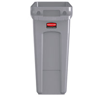 Rubbermaid Slim Jim Vented Waste Container - Grey - 16 Gal 60L-Waste container
