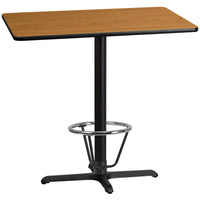 Flash Furniture Laminate 30"W x 42"L X-Base Table, Natural (XUNT3042T230B3F)-Bar height hospitality table