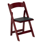 Flash Furniture HERCULES Series Mahogany Wood Folding Chair with Vinyl Padded Seat-Mahogany Wood Finish with Clear Lacquer Varnish