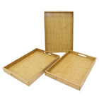 Cathay Importers Bamboo Rectangle Tray, Large, 3 Pack-Tray, Serving tray, Organizing tray, Accent tray
