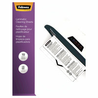 Fellowes – Feuilles de nettoyage pour machine à plastifier, 10/paquet-Maintient la propreté et l’efficacité des plastifieuses à rouleaux thermiques
