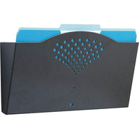 Safco Steel Wall Pocket, Legal-Size, Black-Contemporary design adds a fresh new look to classic wall files
