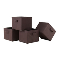 Winsome Capri Foldable Fabric Baskets, Chocolate-Perfect for storage in any room