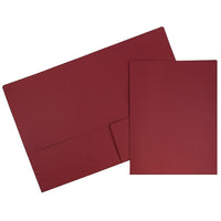 JAM Paper Premium Paper Cardstock Two Pocket Presentation Folders, Dark Red, 12 Pack (2166613305dg)-Dark red