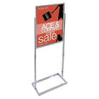 Azar Displays 59" x 23.75" x 15" Metal Single Frame Easel Display, Chrome (300701)-Easel display measures 28"H x 22"W, base measures 23-3/4"W x 15"D