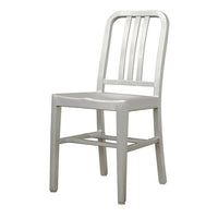 Nicer Furniture Aluminum Navy Side Chair - 2 Pack-Curved seat, designed to accommodate long hours of use without physical strain.