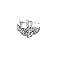 Wamaco Slanted Slatwall/Gridwall Wire Basket - 15"W x 12"D x 5"H - 2 Pack - Black - 2 Pack-Size: 15"W x 12"D x 5"H