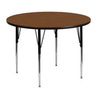 Flash Furniture 48" Round Oak HP Laminate Activity Table - Standard Height Adjustable Legs-Popular Round Activity Table