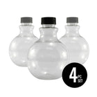 Sandtastik Ball Sand Layering Bottles and lids Set, 4-Piece Set-Ball shaped clear bottles with lids