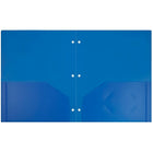 JAM Paper Plastic Heavy Duty 3 Hole Punched 2 Pocket School Folders, Blue, 6 Pack-Capacity: 200 sheets