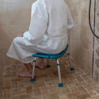 Flash Furniture HERCULES Series Adjustable Teal Bath & Shower Chair with Non-slip Feet-FDA Approved Stool