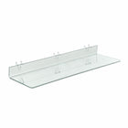 Azar Displays 24" x 6" Acrylic Shelf For Pegboard/Slatwall, Clear, 4 Pack (556009)-Clear acrylic shelf is ideal for displaying cosmetics