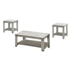 Monarch Specialties 7880P Table Set - 3Pcs Set/Industrial Grey-Ideal match for your sofa with a versatile wood look