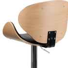 Flash Furniture Beech Bentwood Adjustable Height Barstool with Curved Back & Black Vinyl Seat-Beech Bentwood Frame Finish