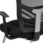 Flash Furniture Black Mesh Side Reception Chair with Chrome Sled Base-Chrome Cantilever Base