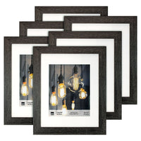 kieragrace Loft Picture Frame, 11 x 14" Matted for 8 x 10", Driftwood Black, 6 Pack-Driftwood Black