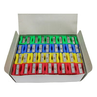 Charles Leonard Plastic Pencil Sharpener Assorted, 144 Set (CHL77775)-Includes assorted colours: red, blue, yellow and green