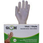 Globe Vinyl Powder Free Medical Gloves - 4mil - Small - Clear - 100 Pack-4Mil Vinyl Glove, Small, Clear