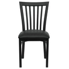 Flash Furniture HERCULES Series Black School House Back Metal Restaurant Chair - Black Vinyl Seat - 2 Pack-Set of 2 Metal Dining Chairs