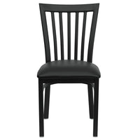 Flash Furniture HERCULES Series Black School House Back Metal Restaurant Chair - Black Vinyl Seat - 2 Pack-Set of 2 Metal Dining Chairs