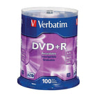 Verbatim 4.7GB DVD+R, 16x, 100 Pack-Compatible with 1x - 16x DVD+R hardware