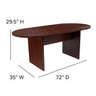 Flash Furniture 6 Foot (72 inch) Oval Conference Table - Mahogany-8