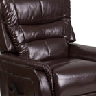 Flash Furniture HERCULES Series Brown Leather Remote Powered Lift Recliner-Recline Angle: 45-degree to 135-degrees