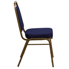 Flash Furniture HERCULES Series Trapezoidal Back Stacking Banquet Chairs with Navy Patterned Fabric & Gold Frame - 4 Pack-Trapezoidal Back Design